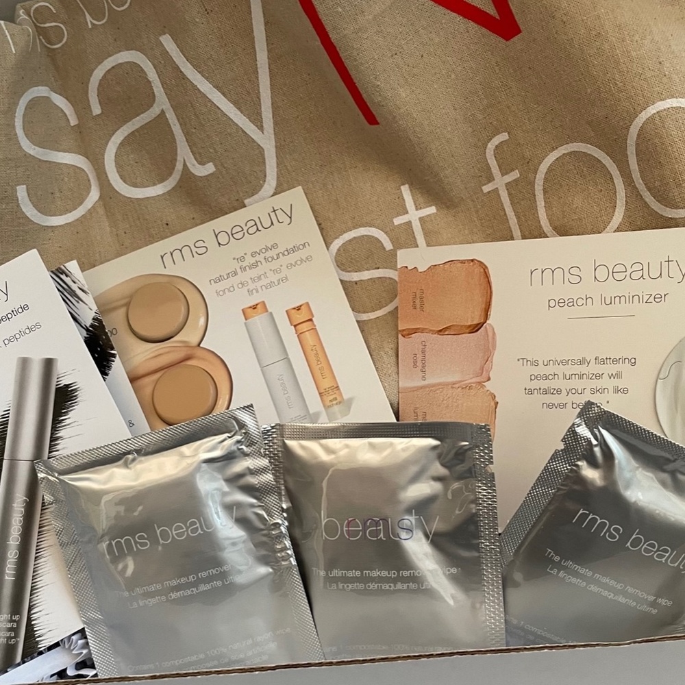 RMS Beauty tote with samples